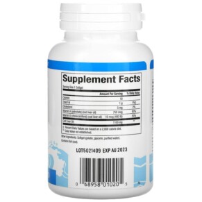 Thành phần vi chất của Natural Factors Super Cod Liver Oil 90 Softgels 068958010205