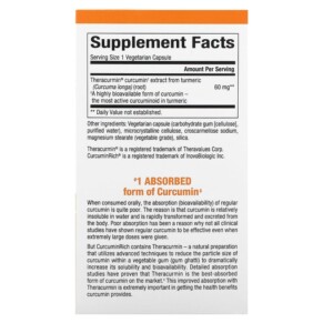 Natural Factors Theracurmin Double Strength 30 Vegetarian Capsules 3 Thành phần vi chất của Natural Factors Theracurmin Double Strength 30 Vegetarian Capsules 068958045436