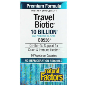 Thực phẩm chức năng Natural Factors Travel Biotic BB536 10 Billion 60 Vegetarian Capsules 068958018126