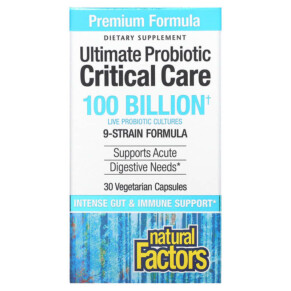 Thực phẩm chức năng Natural Factors Ultimate Probiotic Critical Care 100 Billion CFU 30 Vegetarian Capsules 068958018195