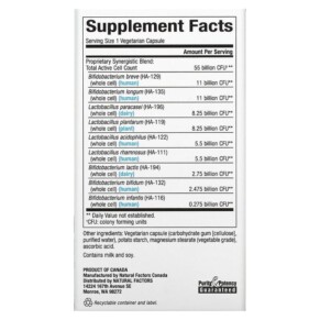 Thành phần vi chất của Natural Factors Ultimate Probiotic Critical Care 55 Billion 30 Vegetarian Capsules 068958018171