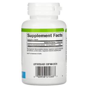 Thành phần vi chất của Natural Factors Vegan Vitamin D3 50 mcg (2.000 IU) 90 Vegetarian Capsules 068958010687
