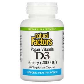Thực phẩm chức năng Natural Factors Vegan Vitamin D3 50 mcg (2.000 IU) 90 Vegetarian Capsules 068958010687