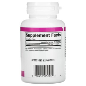 Thành phần vi chất của Natural Factors Vitamin B12 1.000 mcg 60 Tablets 068958012452