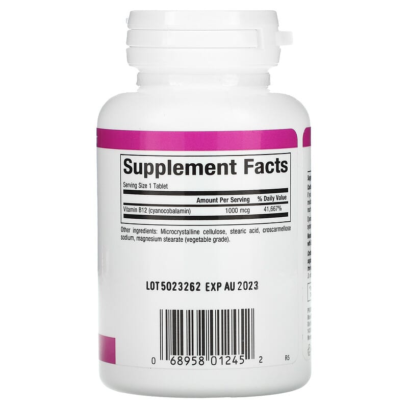 Natural Factors Vitamin B12 1.000 mcg 60 Tablets 2 Thành phần vi chất của Natural Factors Vitamin B12 1.000 mcg 60 Tablets 068958012452