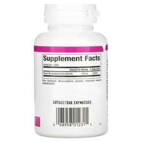 Thành phần vi chất của Natural Factors Vitamin B6 Pyridoxine HCl 100 mg 90 Tablets 068958012315