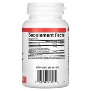 Thành phần vi chất của Natural Factors Vitamin C Plus Bioflavonoids & Rosehips 1.000 mg 90 Tablets 068958013442