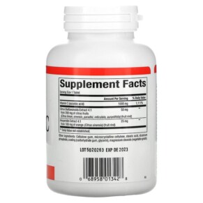 Thành phần vi chất của Natural Factors Vitamin C Time Release 1.000 mg 180 Tablets 068958013428