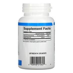 Thành phần vi chất của Natural Factors Vitamin D3 125 mcg (5.000 IU) 360 Softgels 068958010625