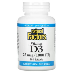 Thực phẩm chức năng Natural Factors Vitamin D3 25 mcg (1.000 IU) 180 Softgels 068958010540