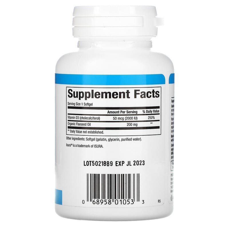 Natural Factors Vitamin D3 50 mcg (2.000 IU) 120 Softgels 2 Thành phần vi chất của Natural Factors Vitamin D3 50 mcg (2.000 IU) 120 Softgels 068958010533