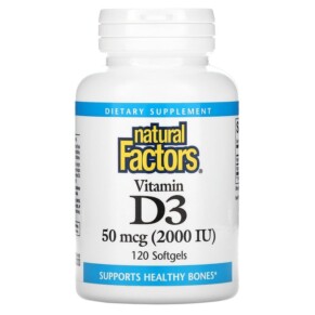 Thực phẩm chức năng Natural Factors Vitamin D3 50 mcg (2.000 IU) 120 Softgels 068958010533