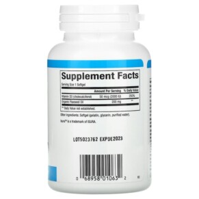 Thành phần vi chất của Natural Factors Vitamin D3 50 mcg (2.000 IU) 240 Softgels 068958010632