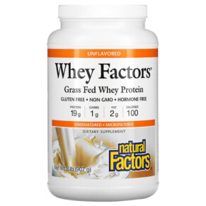 Thực phẩm chức năng Natural Factors Whey Factors Grass Fed Whey Protein Unflavored 2 lb (907 g) 068958029351