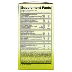 Thành phần vi chất của Natural Factors Whole Earth & Sea Men's 50+ Multivitamin & Mineral 60 Tablets 068958355030
