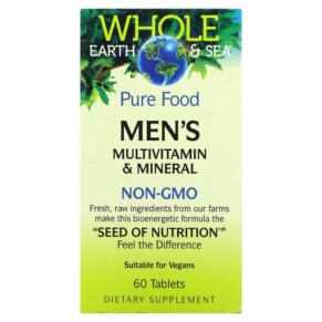 Thực phẩm chức năng Natural Factors Whole Earth & Sea Men's Multivitamin & Mineral 60 Tablets 068958355047