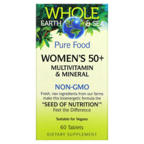 Thực phẩm chức năng Natural Factors Whole Earth & Sea Women's 50+ Multivitamin & Mineral 60 Tablets 068958355016