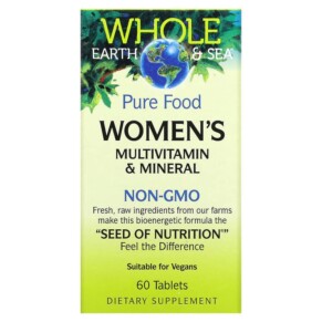 Thực phẩm chức năng Natural Factors Whole Earth & Sea Women's Multivitamin & Mineral 60 Tablets 068958355023