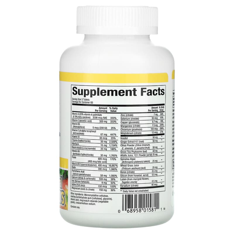 Natural Factors Women's MultiStart 180 Tablets 2 Thành phần vi chất của Natural Factors Women's MultiStart 180 Tablets 068958015811