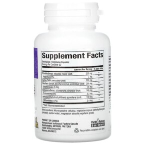 Thành phần vi chất của Natural Factors Womensense AdrenaSense Adrenal Formula 60 Vegetarian Capsules 068958049410