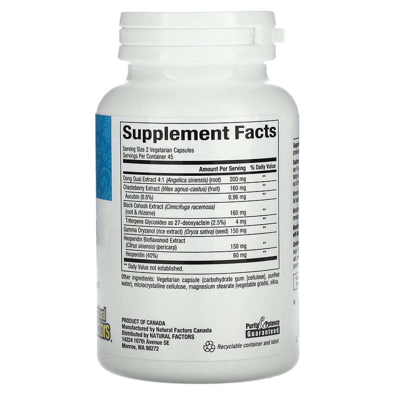 Natural Factors WomenSense MenoSense Menopause Formula 90 Vegetarian Capsules 2 Thành phần vi chất của Natural Factors WomenSense MenoSense Menopause Formula 90 Vegetarian Capsules 068958049502