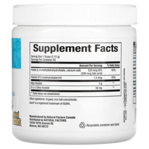 Thành phần vi chất của Natural Factors Womensense OvaSense 4.55 oz (129 g) 068958049939