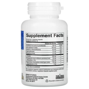 Thành phần vi chất của Natural Factors WomenSense ThyroSense Thyroid Formula 60 Vegetarians Capsules 068958049403
