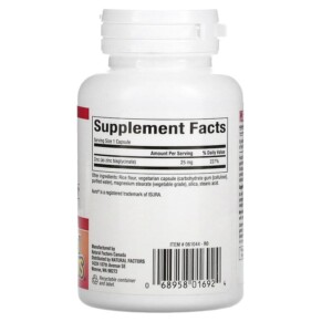Thành phần vi chất của Natural Factors Zinc Bisglycinate 25 mg 60 Vegetarian Capsules 068958016924
