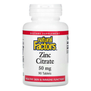 Thực phẩm chức năng Natural Factors Zinc Citrate 50 mg 90 Tablets 068958016801