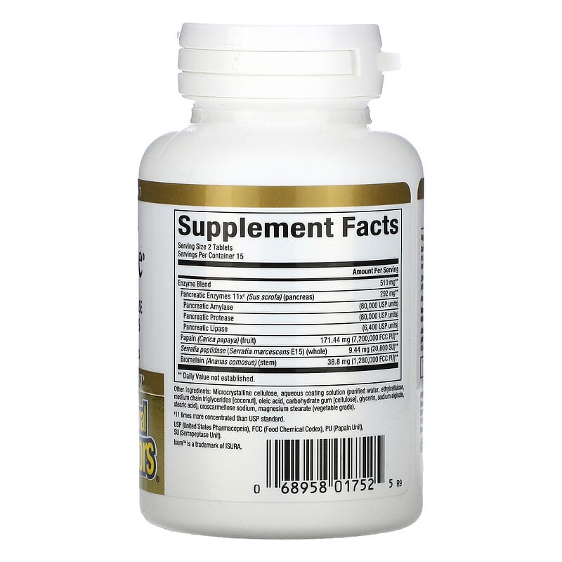 Natural Factors Zymactive Double Strength 30 Enteric Coated Tablets 2 Thành phần vi chất của Natural Factors Zymactive Double Strength 30 Enteric Coated Tablets 068958017525