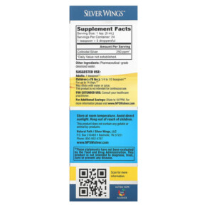 Thành phần vi chất của Natural Path Silver Wings Colloidal Silver 250 ppm 4 fl oz (120 ml) 613405220227