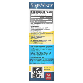Thành phần vi chất của Natural Path Silver Wings Colloidal Silver 500 PPM 2 fl oz (60 ml) 613405510557