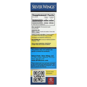 Thành phần vi chất của Natural Path Silver Wings Colloidal Silver Vertical Spray 50 PPM 1 fl oz (30 ml) 613405770777