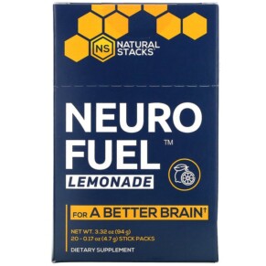 Thực phẩm chức năng Natural Stacks Neuro Fuel Lemonade 20 Stick Packs 0.17 oz (4.7 g) Each 613310578970