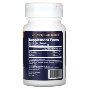 Thành phần vi chất của Natural Stacks Smart Caffeine With L-Theanine 60 Vegetarian Capsules 798295452535