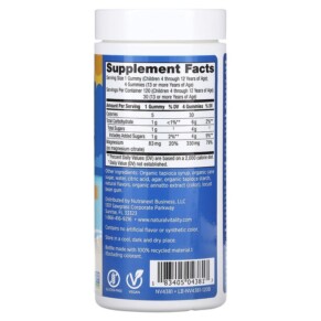 Thành phần vi chất của Natural Vitality CALM Kids Gummies Sweet Citrus 120 Gummies 183405043817