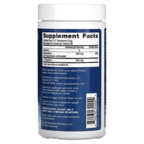 Thành phần vi chất của Natural Vitality CALM Mind Magnesium Supplement with L-Theanine Drink Mix Honey Chamomile 6 oz (168 g) 840230344044