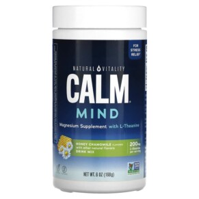 Thực phẩm chức năng Natural Vitality CALM Mind Magnesium Supplement with L-Theanine Drink Mix Honey Chamomile 6 oz (168 g) 840230344044
