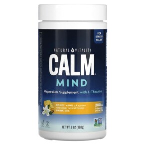 Thực phẩm chức năng Natural Vitality CALM Mind Magnesium Supplement with L-Theanine Drink Mix Honey Vanilla 6 oz (168 g) 840230344068
