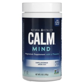 Thực phẩm chức năng Natural Vitality CALM Mind Magnesium Supplement with L-Theanine Drink Mix Unflavored 6 oz (168 g) 840230344082