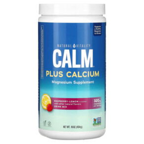 Thực phẩm chức năng Natural Vitality CALM Plus Calcium Drink Mix Raspberry-Lemon 16 oz (454 g) 875534001461