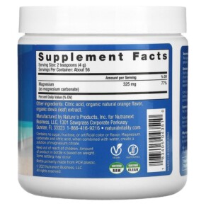 Thành phần vi chất của Natural Vitality CALM The Anti-Stress Drink Mix Orange 8 oz (226 g) 183405043510