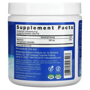 Thành phần vi chất của Natural Vitality CALM The Anti-Stress Drink Mix Original (Unflavored) 8 oz (226 g) 183405043497