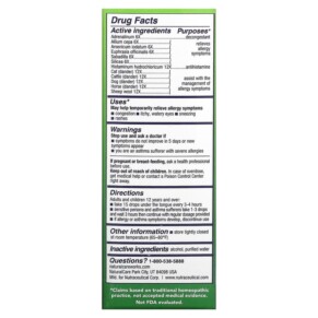 Thành phần vi chất của NaturalCare BioAllers Animal Hair & Dander 1 fl oz (30 ml) 371400703014