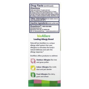 Thành phần vi chất của NaturalCare BioAllers Tree Pollen 1 fl oz (30 ml) 371400707012