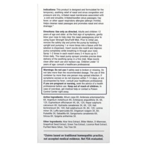 Thành phần vi chất của NaturalCare Super Strength SinuFix Nasal Mist 0.5 fl oz (15 ml) 705692391503