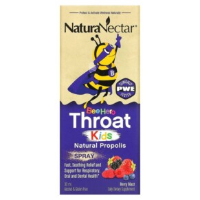 Thực phẩm chức năng NaturaNectar Bee Hero Throat Kids Natural Propolis Spray Berry Blast 30 ml 837654326497
