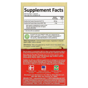 Thành phần vi chất của NaturaNectar Red Bee Propolis 60 Vegetable Capsules 837654326534