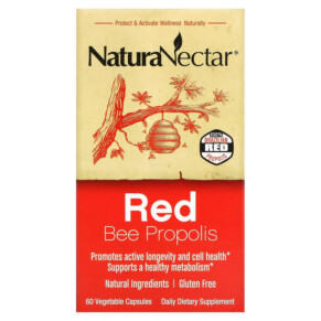 Thực phẩm chức năng NaturaNectar Red Bee Propolis 60 Vegetable Capsules 837654326534