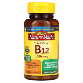 Thực phẩm chức năng Nature Made B-12 Sublingual Cherry 1.000 mcg 50 Micro -Lozenges 031604027179